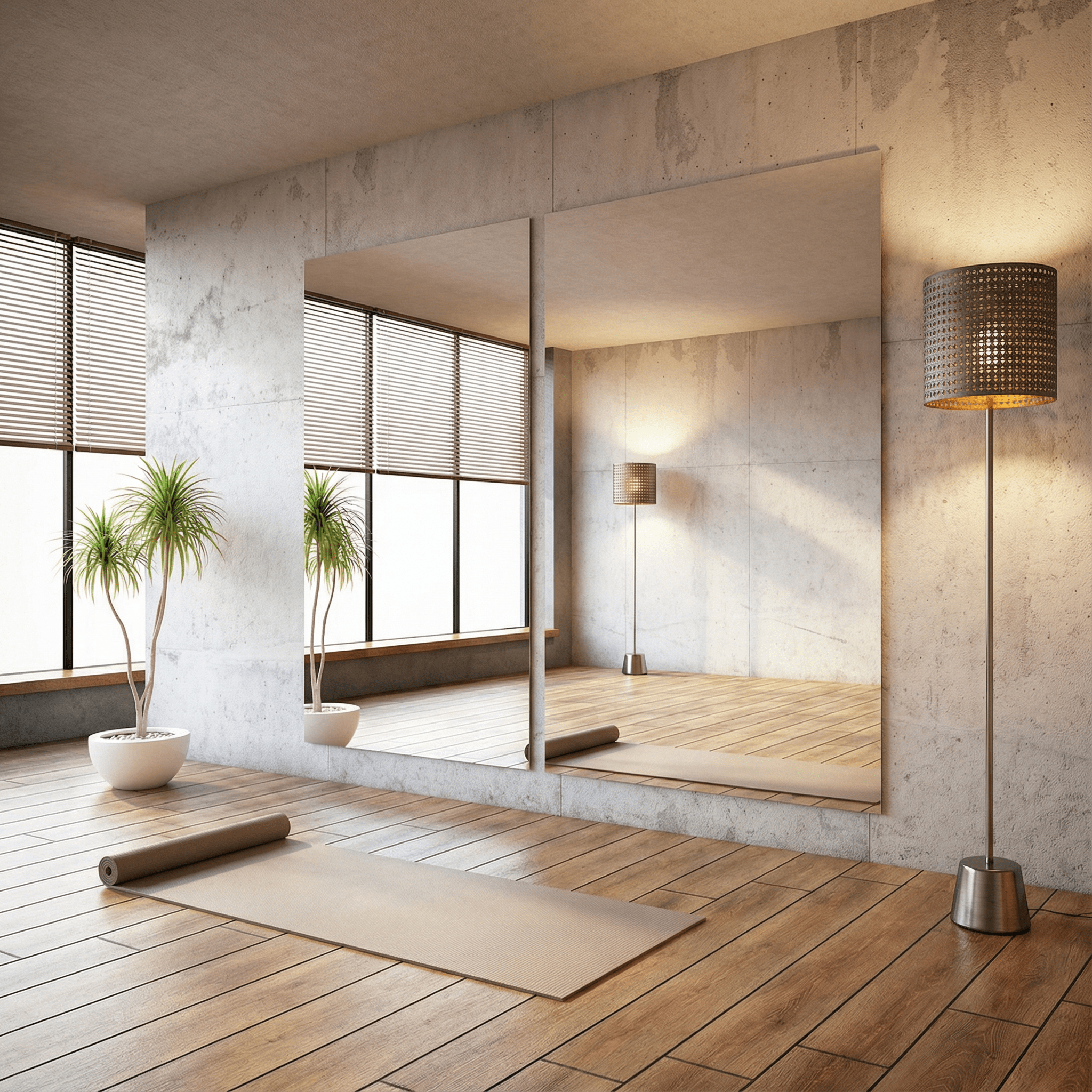 Shatterproof & ultra-lightweight mirrored wall - frameless