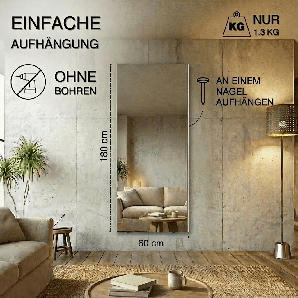 Ultralight &amp; Shatterproof Full-Length Mirror