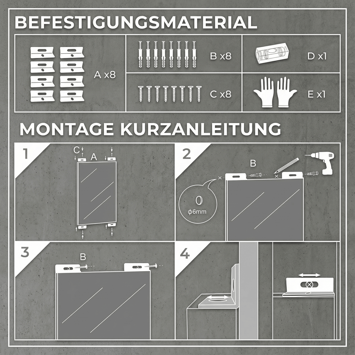 Bruchsichere & ultraleichte Spiegelwand - rahmenlos