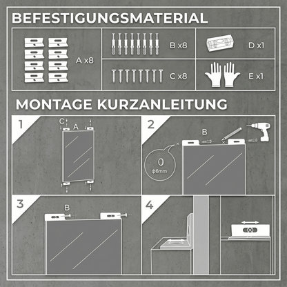 Bruchsichere & ultraleichte Spiegelwand - rahmenlos